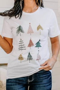 White Christmas Tree Graphic Tee