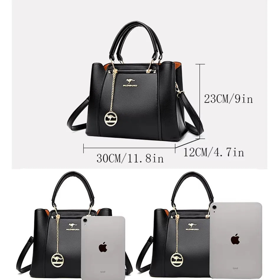 Luxury Handbag Fashion Print Large Capacity Soft Leather Women Shoulder Crossbody Bag Leisure Designer Ladies Purses and Handbag