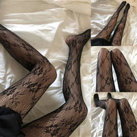 Sexy Womens Long Fishnet Stockings Pantyhose Floral Sheer Mesh Tights Lingerie