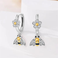 Fresh Spring Women's 925 Sterling Silver Tulip Rose Bee Fruit Original Design Earrings Fit Engagement Party Exquisite Jewelry