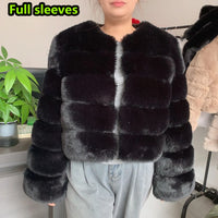 Women's Fashion faux fur coat super hot Autumn Winter women short Faux fox fur fluffy jacket high quality 7xl Ladies furry coats