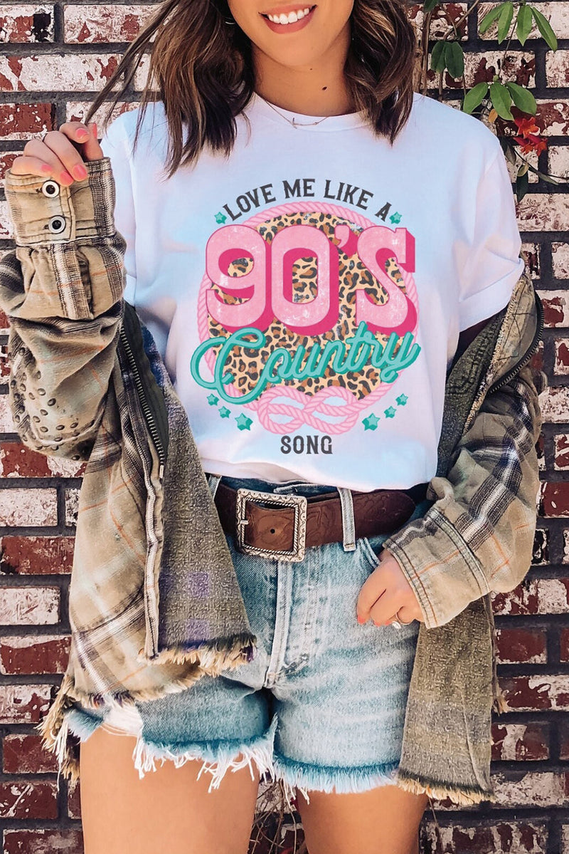 White LOVE ME LIKE A 90’S COUNTRY SONG Graphic Tee