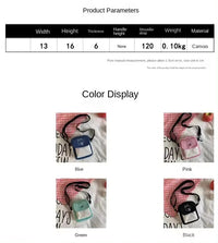 Cute Canvas One Shoulder Womens Bag Little Rabbit Korean Version Fashion Crossbody Bag Female Student Cotton Womens Handbag