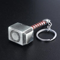 Thor Hammer Metal Keychain Movie Key Ring Cosplay Prop Key Holder For Fans Bag Ornament Car Pendant Gift