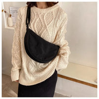 Casual Nylon Hobos Crossbody Bag for Women Shoulder Bag Woman Half Moon Chest Bags Tote Lady Travel Shopper Bag Female Purses