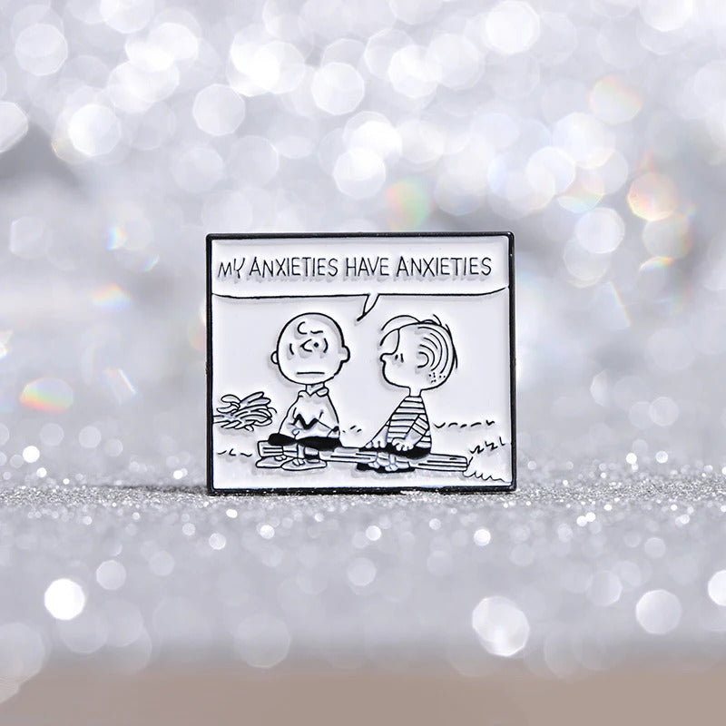 My Anxieties Have Anxieties Enamel Pins Peanuts Badges on Backpack Accessories for Jewelry Fashion Brooches Accessories