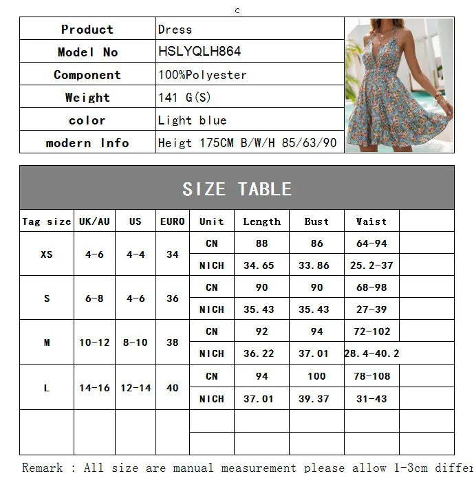 Summer Sexy Short Dress Women Casual Floral Print Backless Lace-up Beach Sundress Fashion V Neck Blue Ruffle A-line Dresses 2024