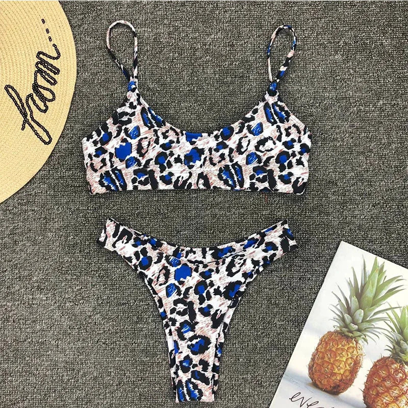 Colors 2024 Sexy Leopard Bikini Women Swimwear Female Swimsuit Two-pieces Bikini set Brazilian Bather Bathing Suit Swim