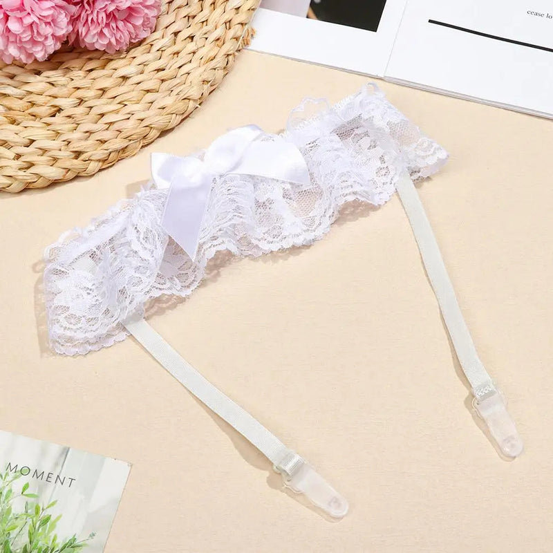 Sexy Fashion Lingerie Wedding Garter Belt Bride Cosplay Party Accessories Bowknot Lace Elastic Leg Ring