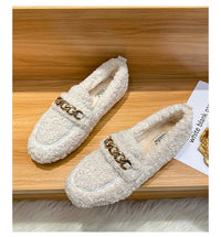 Luxury Sheep Fur Lined Loafers Women Lambswool Shoes Ladies Winter Slip On Furry Flats Cotton Wool Mocasine Femme Barefoot Boots