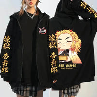 Anime Kochou Shinobu Zipper Hoodie Manga Winter Autumn Casual Jacket Sweatshirt Harajuku Demon Slayer Kimetsu No Yaiba Coats