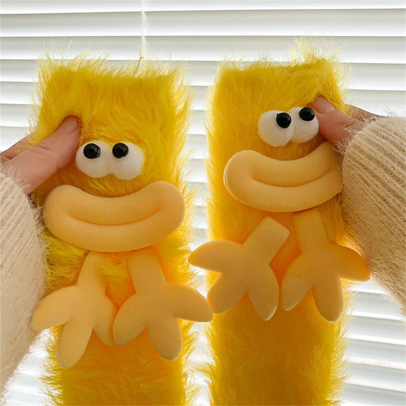 Funny Monster Socks Autumn Winter Coral Fleece Floor Socks Couple Sleep Sock Fuzzy Socks Christmas Stockings