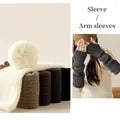 Fashion Lady Striped Long Fingerless Gloves Women Winter Arm Warmer Knitted Arm Sleeve Casual Elbow Gloves Christmas Gifts Hot