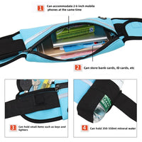 Outdoor Sports Waterproof Reflective Strip Waist Bag Mobile Phone Cycling Fitness Running Waist Bag Adjustable Elastic Strap