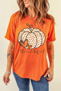 Orange Leopard Pumpkin Graphic Tee