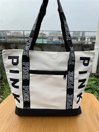 Sports Fitness Tote Bag Nylon Fabric Bags Women Handbag Pink Letter Graphic Tote Handbags Woman Shoulder Bags Casual