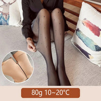 Winter Women Leggings 80/200g Fleece Warm Stockings Skin Effect Tights 2023 Female Print Leggings High-Elastic Thermal Pants