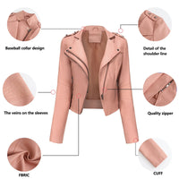 Leather coat  spring women leather jacket slim motorcycle clothing  Zipper fashion jackets and coats black high-quality clothing