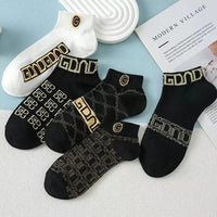 5 Pair Men's Summer Thin Socks Absorbent Sweat Breathable Anti-odor Light Luxury Boat Socks Summer Shallow Mouth Short Socks