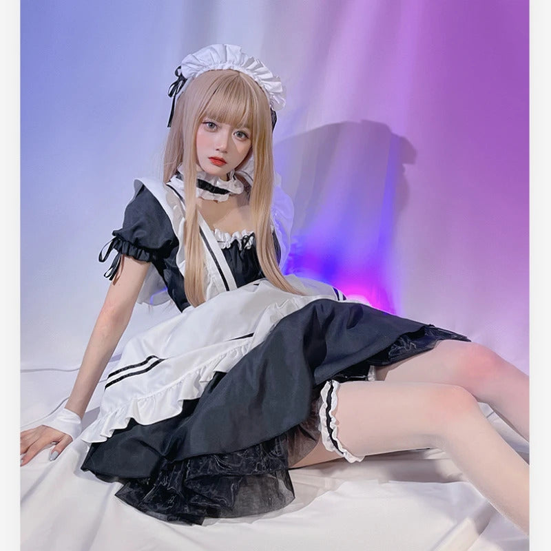 Maid Costumes Black White Maid Outfit Anime Cosplay Sexy Gothic Lolitamiad Dress Kawaii Fairy Uniform Plus Size Lingerie Clothes