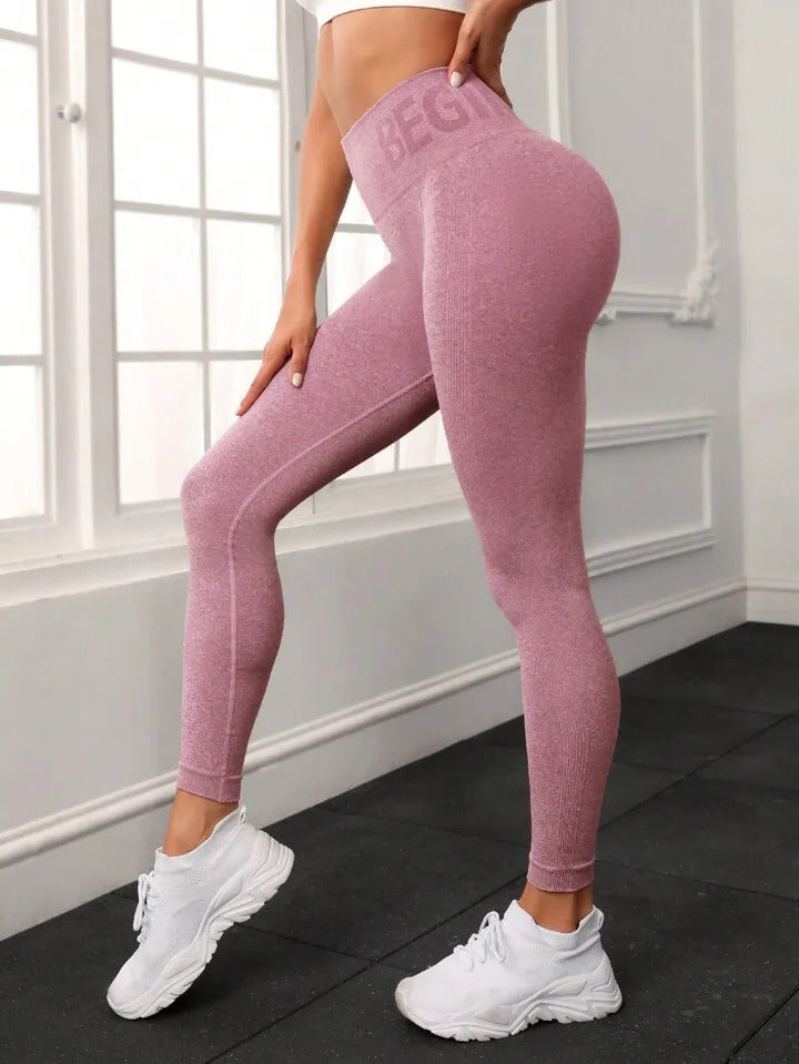 Newest Letter Honey Peach Hip Yoga Pants High Waist Lift Hip Tight Fitness Leggings  Seamless Training Sports Leggings for Women