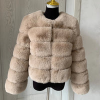 Women's Fashion faux fur coat super hot Autumn Winter women short Faux fox fur fluffy jacket high quality 7xl Ladies furry coats