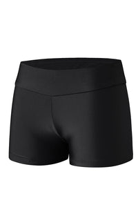 Black Solid Color High Waist Swim Bottom