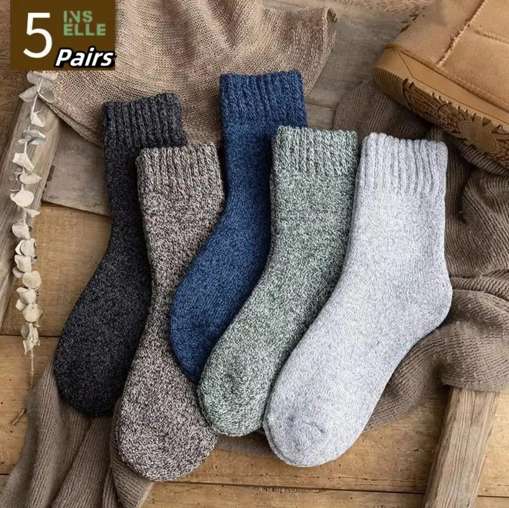 5 Pairs Women's Comfortable Patriotic Mid Calf Socks Cotton Blend, Breathable, Chic Knit Stripe/Star Pattern