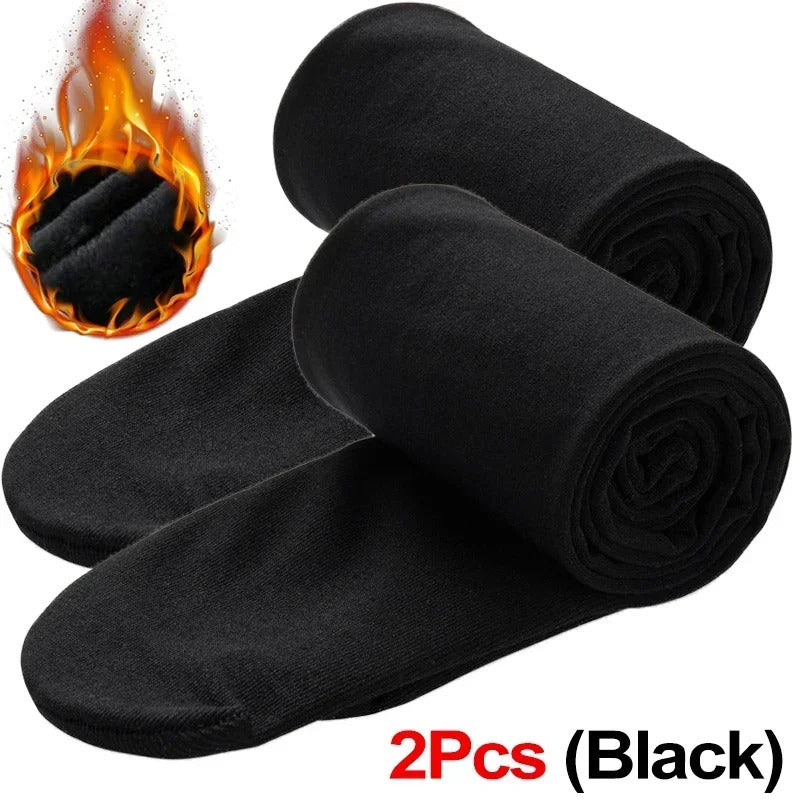 Women Thermal Stockings Winter Warm Elastic Slim Fleece Tights Pantyhose Thicken Plush High Waist Leggings Stocking Pants