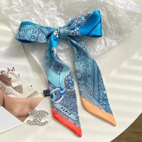 2024 Korean Fashion New Women's Twill Decorative Ribbon Small Scarf Binding Bag Handle Ribbon Hair Band Small Scarf Headband