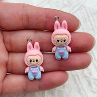 10PCS New Kawaii Rabbit Resin Pendant Fashionable and Charming DIY Necklace Bracelet Earrings Keychain Accessories