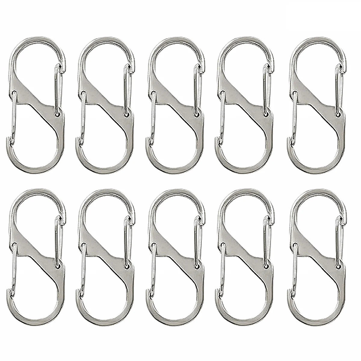 10pcs, Metal Lock Clip Keychain, S Shaped Alloy Hanging Buckle For Outdoor Camping Hiking Travel