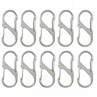 10pcs, Metal Lock Clip Keychain, S Shaped Alloy Hanging Buckle For Outdoor Camping Hiking Travel