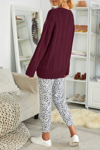 Wine Oversize Thick Pullover Sweater