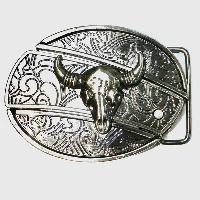 Alloy Belt Buckle Westen Cowboy Buckle Oval Zinc Alloy Metal Brand Design Buckle for Waist Belt Replacement Clothing Accessories