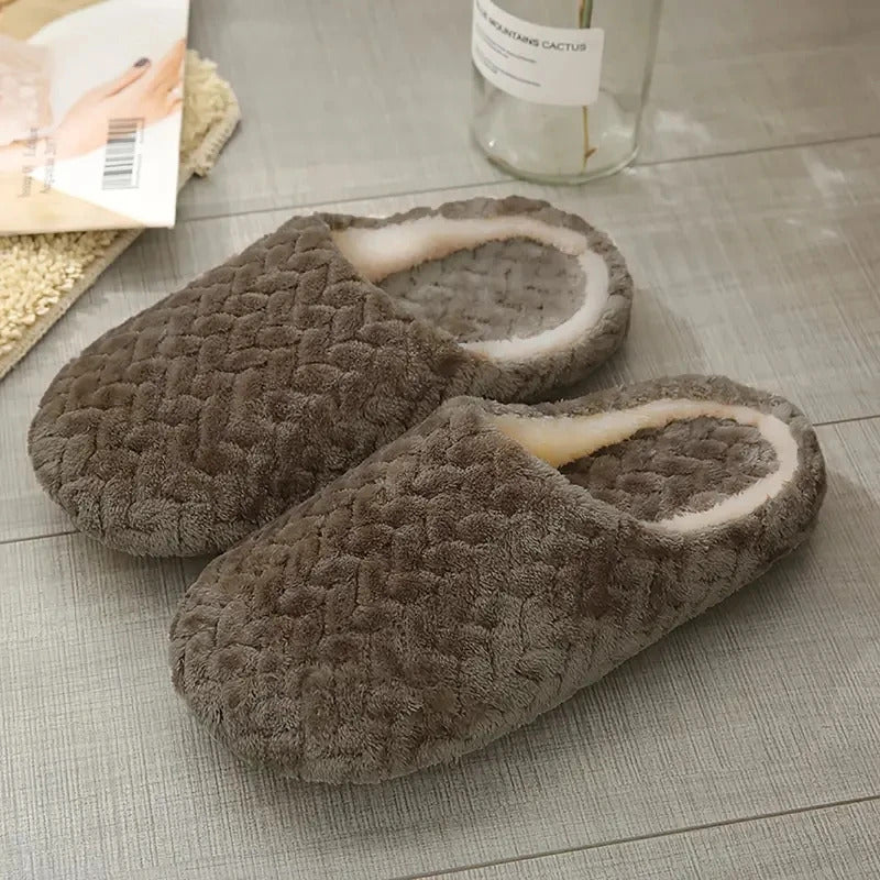 Unisex Fluffy Home Slippers Soft Lightweight Anti Slip Comfortable Indoor Slides for Autumn Winter