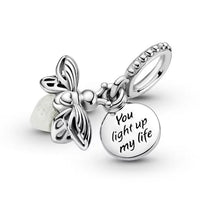 Luminous Firefly 925 Sterling Silver Charm Beads fit Original Pandora Charms Bracelet Necklace Silver Jewelry Making DIY Gift