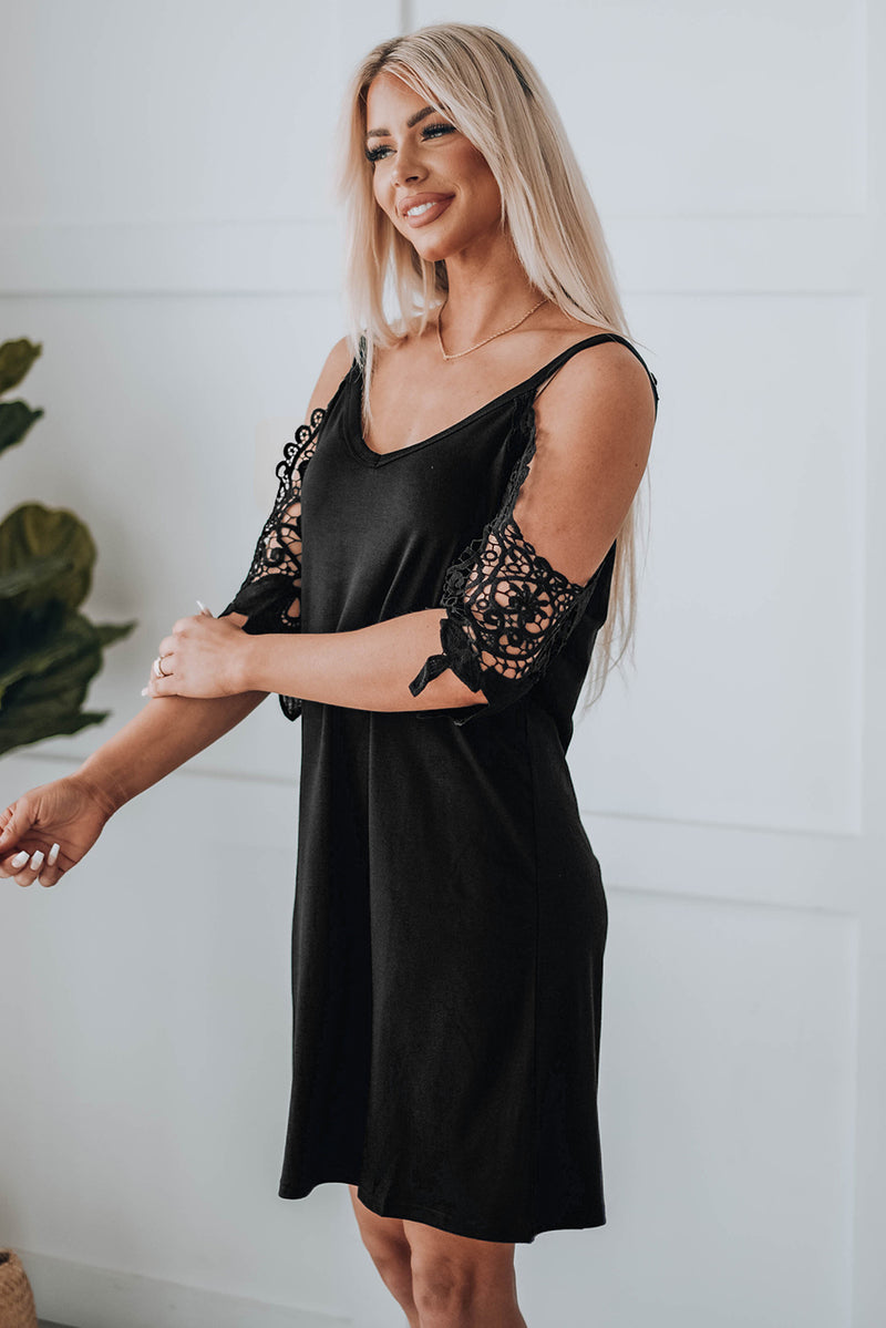 Blank Apparel - Black Cold Shoulder Mini Dress