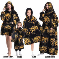 Winter Hoodies Sweatshirt Women Men Pullover Fleece Giant TV Oversized Blanket with Sleeves Adult Halloween Pumpkin Clothing