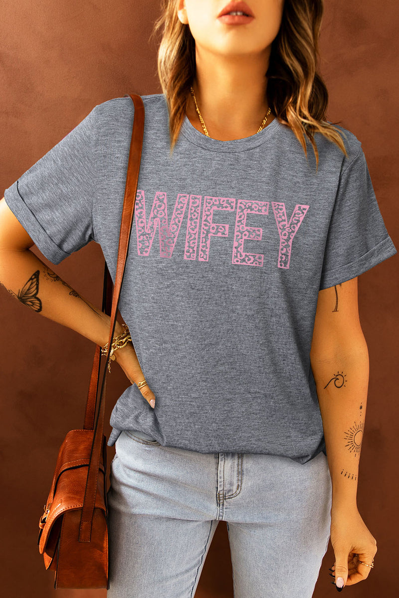 Gray Leopard WIFEY Graphic Tee