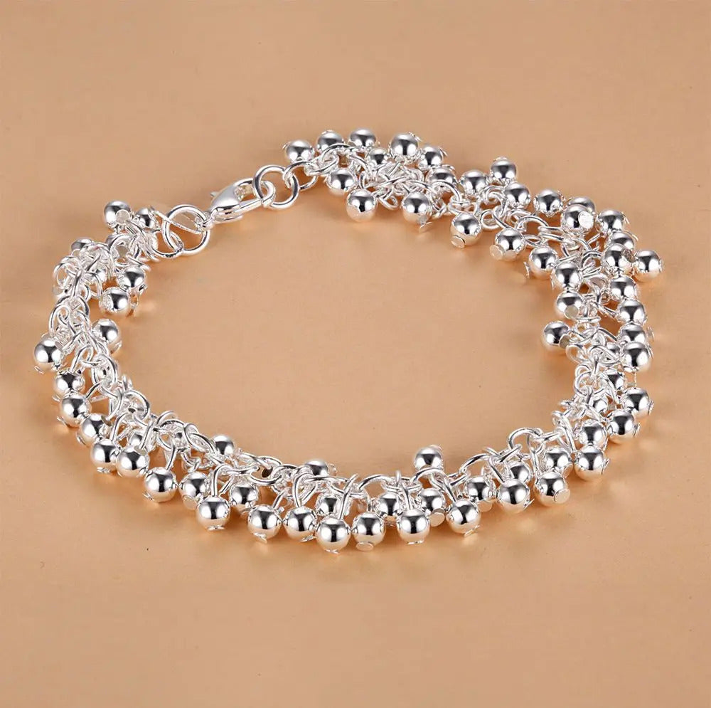 925 Sterling Silver Rose Flowe Bracelet Nice Snake Chain High Quality For Women Men Fashion Jewelry Wedding Engagement Party