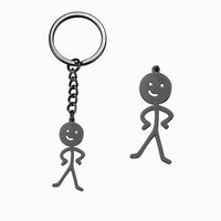 Skyrim Hip Hop Fxck You Funny Doodle Pendant Keychain Holder Stainless Steel Middle Finger Stickman Keyring Car Key Chains Gift