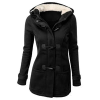 2021 Best Selling Hooded Classic Cow Horn Button Jacket Cotton Coat Autumn/Winter Parkas Fashion Outerwear