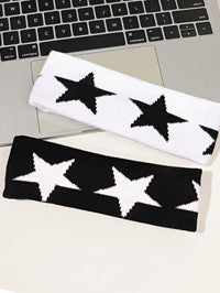 1 Pcs Black Headbands for Women No Slip Soft Hair Accessories Stars Head Wraps for Women Yoga Workout