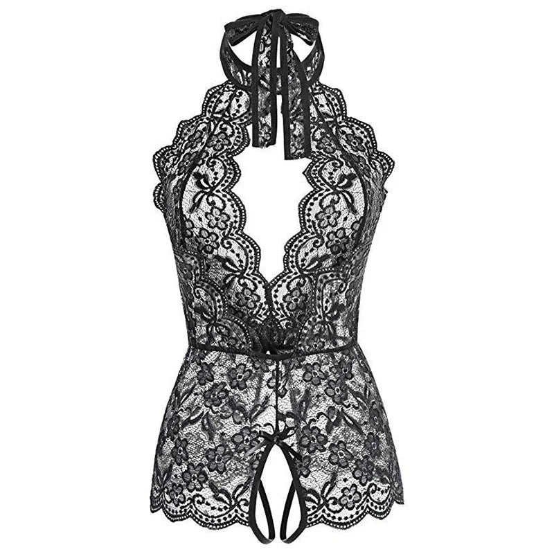 Sexy Open Bodysuit  Underwear For Women Lace Perspective Night Skirt Sex Costumes Erotic Lingerie  Corsets bra and panty set