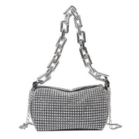 Allover Rhinestone Bucket Bag, Glitter Chain Prom Purse, Women's Mini Crossbody Bag (6.3*3.54) Inch