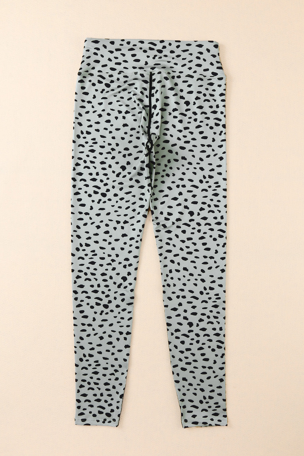 Apricot Dalmatian Spots Printed Stretchy High Waist Leggings