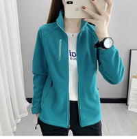 Plus Size Autumn Winter Polar Fleece Warm Coat Women Sweatshirt Outdoor Sports Casual Zipper Cardigan Jacket Top Slim Teenagers