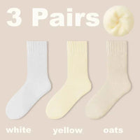 3 Pairs Women Socks Wool Autumn Winter Warm Snow Markron Color Thick Plush Hairy Soft Postpartum Stockings Floor Sleep Socks