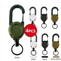 1/2/4/8pcs Extendable Retractable Holders Keychain Badge Reels Heavy Duty Clip With Carabiner Key Chain For Men Outdoor Bags